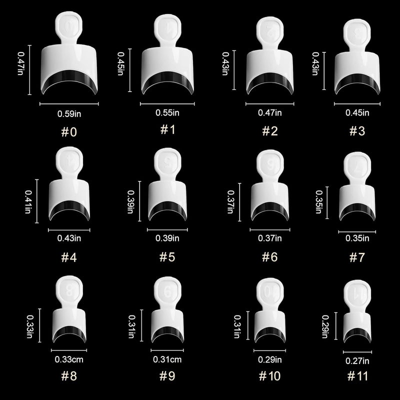 ranrose French Nail Tips 120PCS Short Square Half Cover Nail Tips Press On Nails 12 Sizes French Fake Nails Acrylic White Nails with Box - Image 2